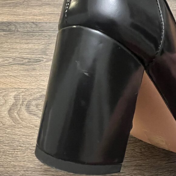 J. Crew Maisie Double-Strap Heels in Italian Spazzolato Leather Black Size 8 - Picture 11 of 13